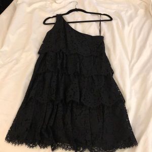 Joie NWOT one shoulder black lace dress